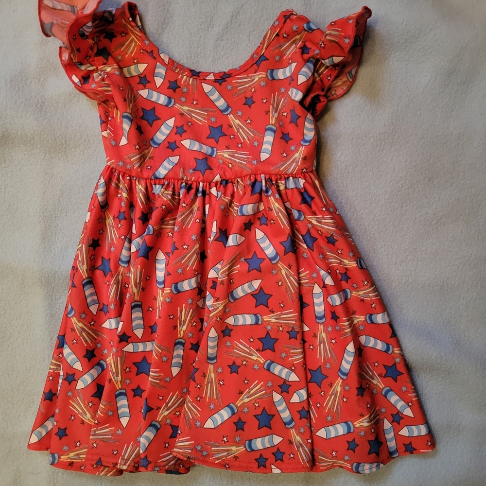 (2/$15) Dot Dot Smile, 4th of July Dress, 12/24 Month